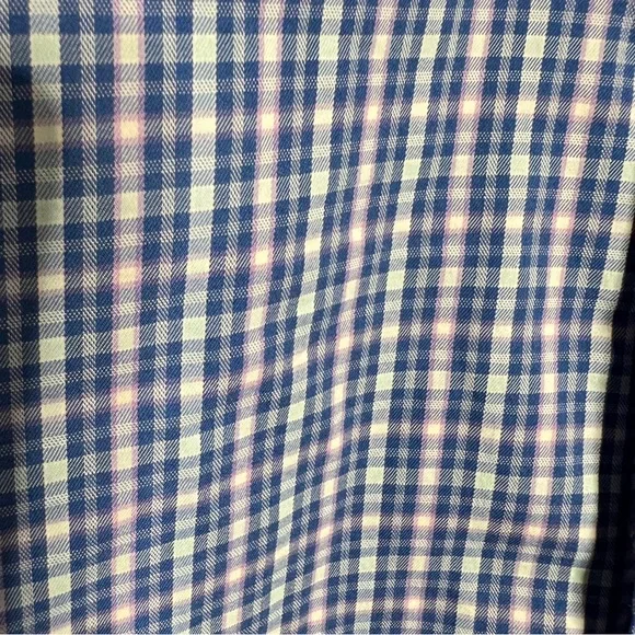 Peter Millar Crown Comfort Blue Gingham Button Down Shirt - Picture 9 of 10